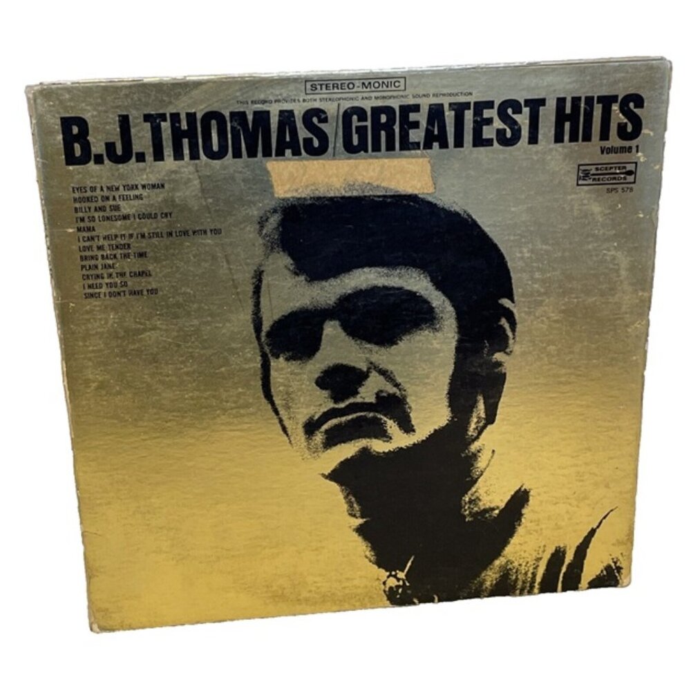 B.J. Thomas Greatest Hits Volume 1 (Vinyl, 1970) Scepter SPS 578 Good LP Record